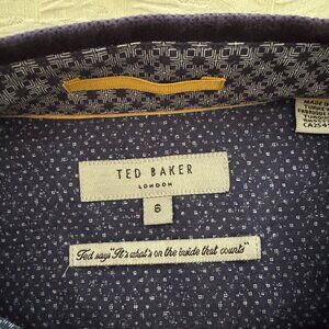 Ted Baker Men's Dark Purple Dress Shirt Button Down Size 6 (or Extra Large)